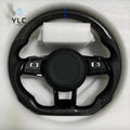 YLD Carbon Fiber Leather Steering Wheel Suitable for VW GTI GTS R GTD Golf 7 MK7 MK6 R-Line Polo Passat Car Steering Wheel