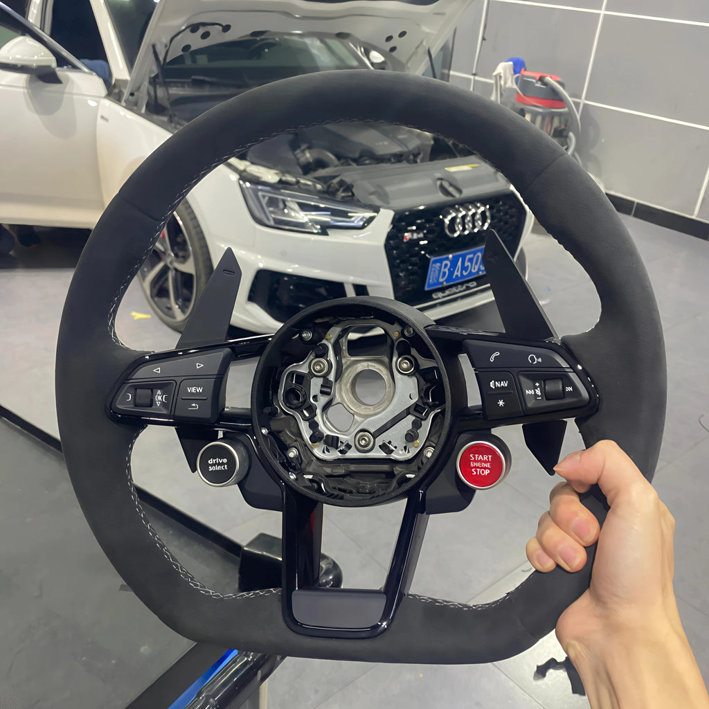 GZYLC Custom Forged Carbon Fiber Steering Wheel for Audi A3 8V 8L A4 B8 B9 B7 A6 C8 C7 TT 8J Q3 Q5 S4 B8.5 Q7 A5 R8 RS3 S3