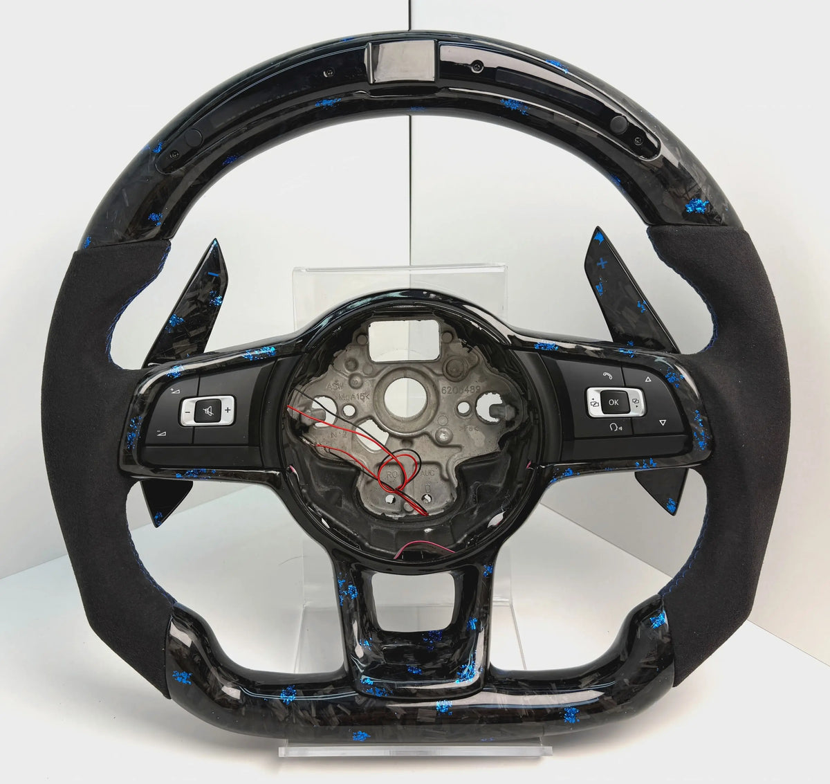 YLD Carbon Fiber Leather Steering Wheel Suitable for VW GTI GTS R GTD Golf 7 MK7 MK6 R-Line Polo Passat Car Steering Wheel