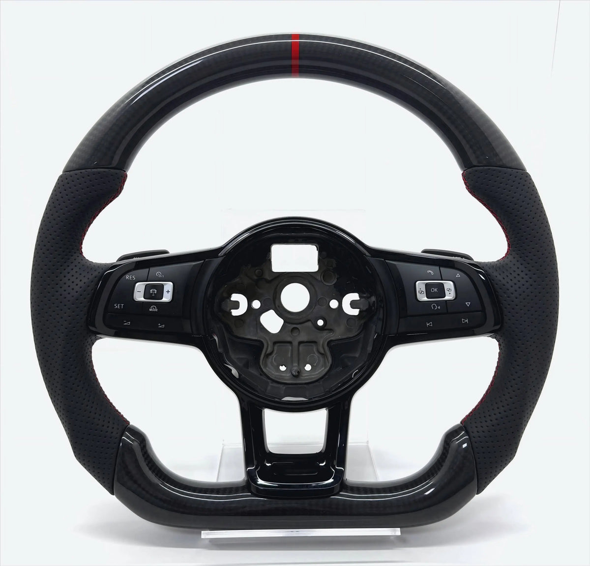 YLD Carbon Fiber Leather Steering Wheel Suitable for VW GTI GTS R GTD Golf 7 MK7 MK6 R-Line Polo Passat Car Steering Wheel
