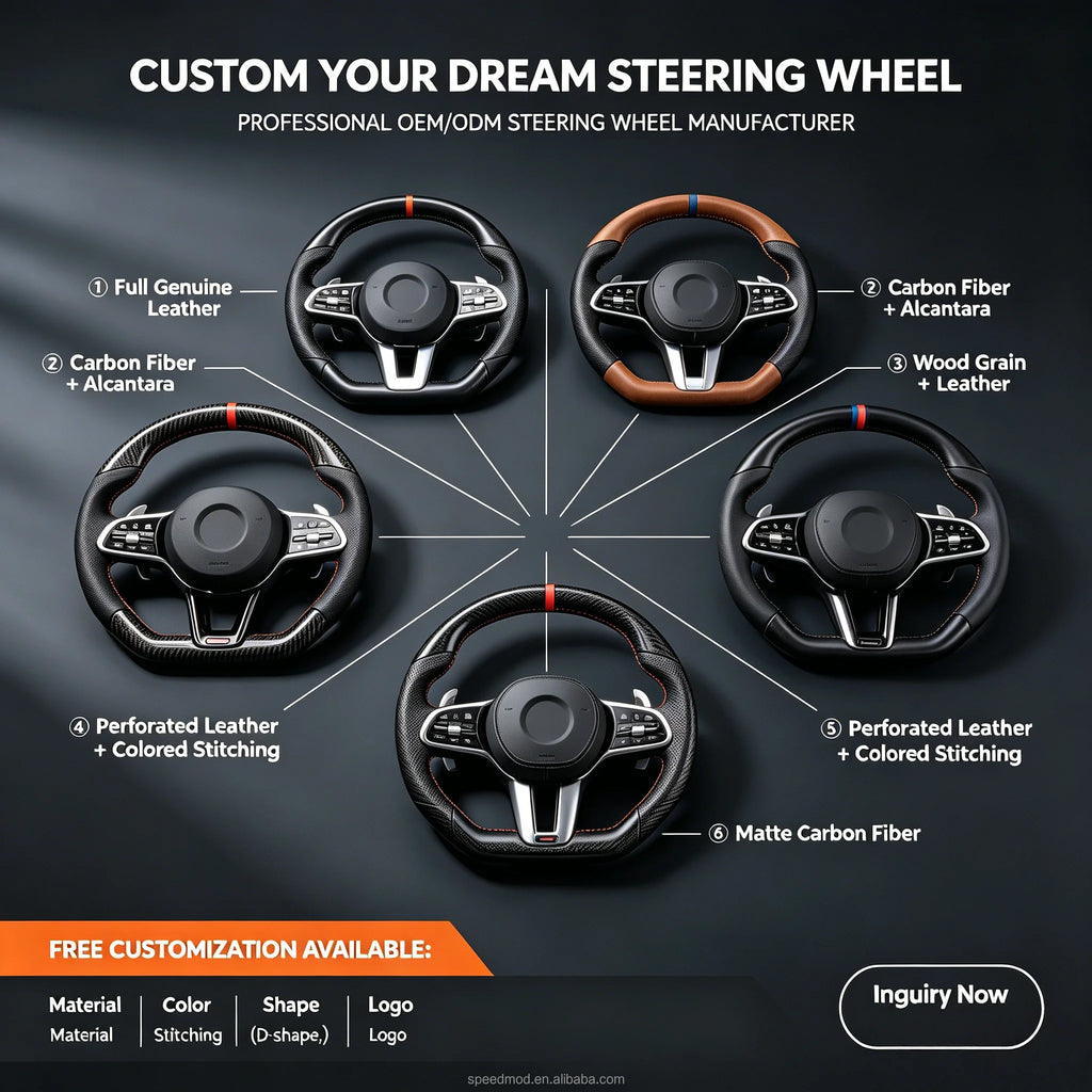 Forged Carbon Fiber & Leather LED Steering Wheel Modification & Upgrade for Audi A1 A3 A4L A5 A6L A7 Q2 Q3 Q5 Q7