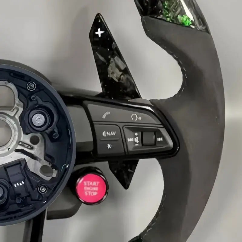Half Leather Forged Carbon Steering Wheel for Audi B8 B9 A3 A4 A5 A6 A7 A8 Q5 Q7 TT R8 S3 S4 S5 S6 S7 RS5 RS6 RS7
